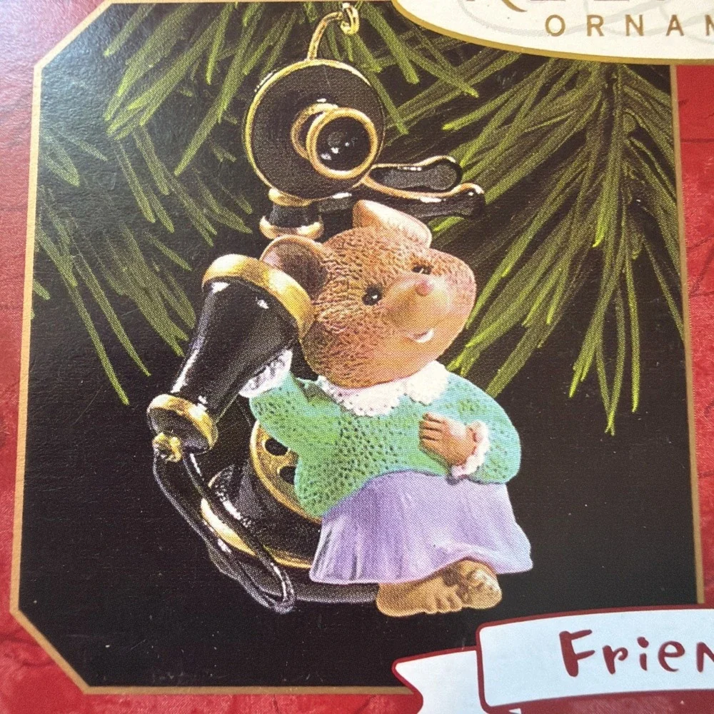Hallmark Ornament Christmas Friendship Hello Hello 1999 Holiday Set of 2 Vintage